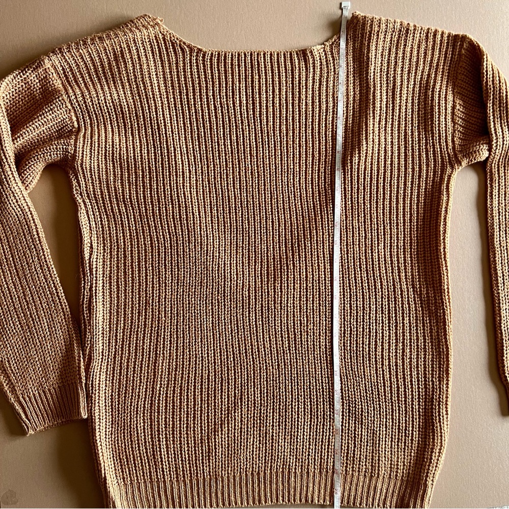 Nasty Gal Camel Backless Knit Sweater - Picture 11 of 13